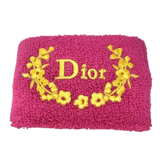 AUTH VTG Christian Dior Terry Cloth Sweat Band Golf Tennis Wristband Bracelet - Picture 1 of 13